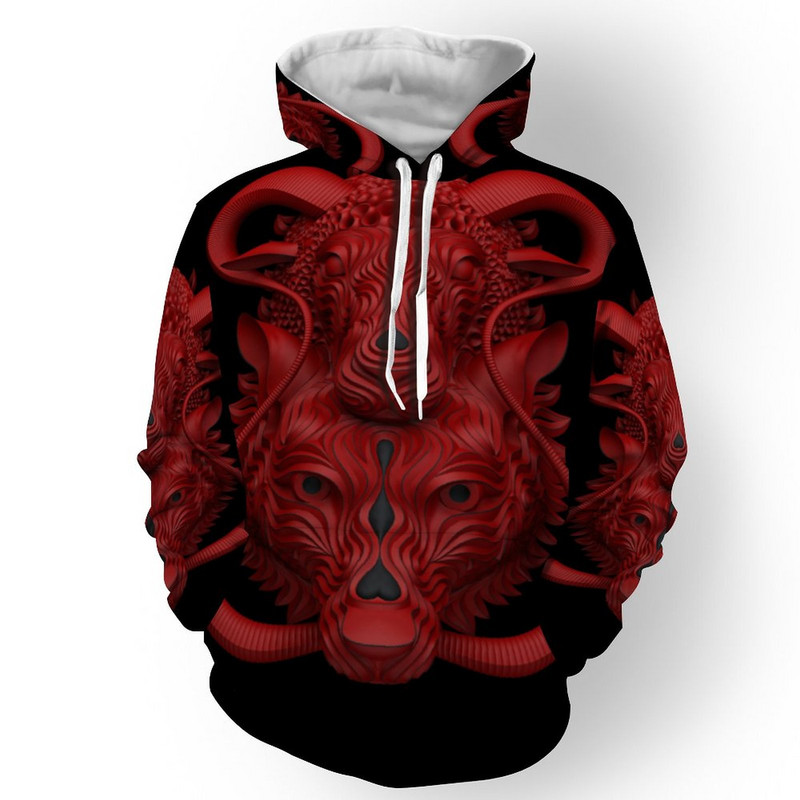 Prekrasna muška majica s kapuljačom s 3D printom zmaja, uniseks majica s kapuljačom, dukserica, jesenska i zimska ulična odjeća, ležerna jakna