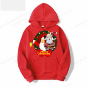 Muške modne majice s kapuljačom za sretan Božić, majica s kapuljačom s printom sobova, dječja hip-hop majica s kapuljačom, kaput za dječake, ženska znojnica, snjegović, odjeća za zabave, crvena