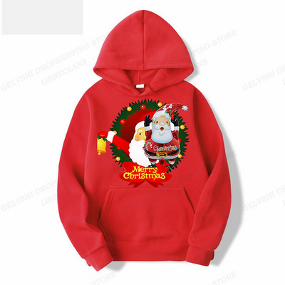 Muške modne majice s kapuljačom za sretan Božić, majica s kapuljačom s printom sobova, dječja hip-hop majica s kapuljačom, kaput za dječake, ženska znojnica, snjegović, odjeća za zabave, crvena