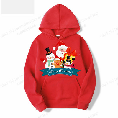 Muške modne majice s kapuljačom za sretan Božić, majica s kapuljačom s printom sobova, dječja hip-hop majica s kapuljačom, kaput za dječake, ženska znojnica, snjegović, odjeća za zabave, crvena