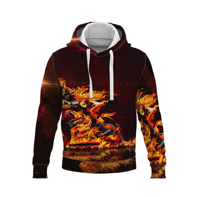 Μόδα ανδρικό 3d Hoodie Γυναικείο φούτερ με κουκούλα Harajuku εμπριμέ μοτοσυκλέτα για υπαίθρια casual αθλητικά ρούχα Oversized Hoodi