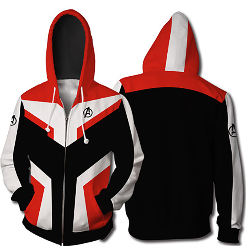 1 tk The Avenger Endgame Quantum Realm Hoodie Meeste Naiste Tõmblukuga kapuutsiga pulbermantel 3D-prindiga dressipluusi jakk Soe allahindlus