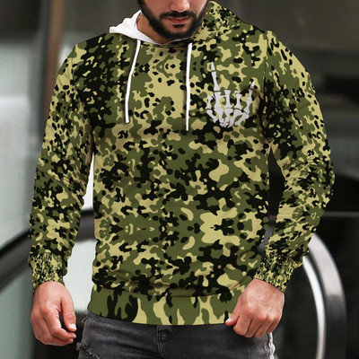 2022 Νέας σχεδίασης Hoodies Meens Casual Slim Camouflage Ανδρικά φούτερ με κουκούλα Streetwear Hip Hop Hoodies Αθλητικά ρούχα