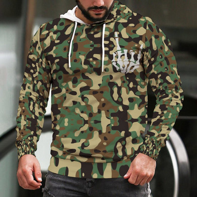 2022 Νέας σχεδίασης Hoodies Meens Casual Slim Camouflage Ανδρικά φούτερ με κουκούλα Streetwear Hip Hop Hoodies Αθλητικά ρούχα