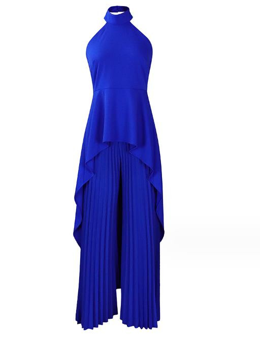 Dvodijelni kompleti Ženska odjeća Ljeto 2023. Bijeli modni asimetrični top bez rukava s otvorenim leđima i elegantni plisirani komplet širokih nogavica