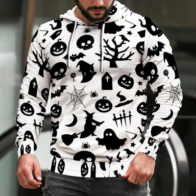 Halloweeni 3D kõikjal prinditud sügisene meeste/naiste kapuutsid Unisex vabaaja pulloverid kapuuts, naljakas tänavarõivaste spordidress