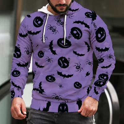 Halloweeni 3D kõikjal prinditud sügisene meeste/naiste kapuutsid Unisex vabaaja pulloverid kapuuts, naljakas tänavarõivaste spordidress