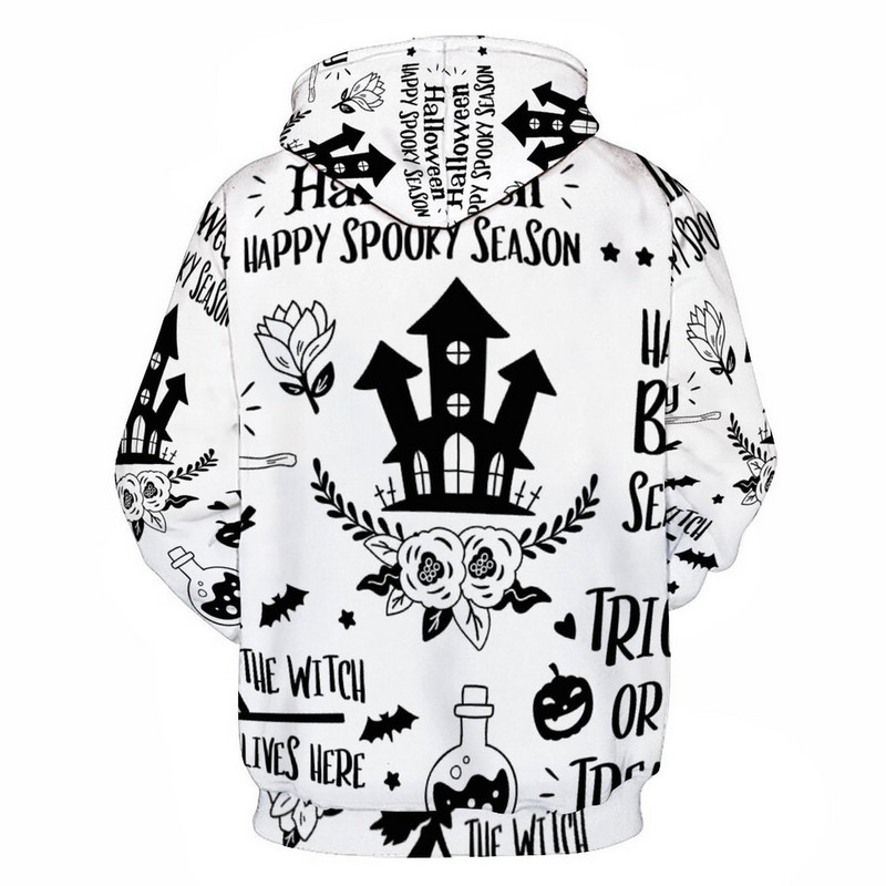 Halloweeni 3D kõikjal prinditud sügisene meeste/naiste kapuutsid Unisex vabaaja pulloverid kapuuts, naljakas tänavarõivaste spordidress