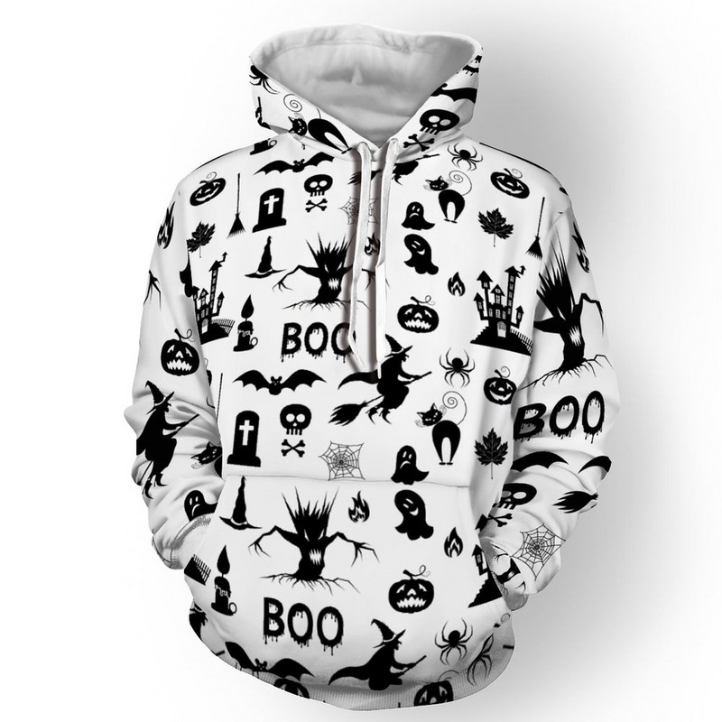 Halloweeni 3D kõikjal prinditud sügisene meeste/naiste kapuutsid Unisex vabaaja pulloverid kapuuts, naljakas tänavarõivaste spordidress