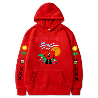 2022. aasta uus Bad Bunny meeste ja naiste trükitud kapuuts Mood Street Hip Hop Hoodie dressipluus Unisex Kvaliteetne kuummüük