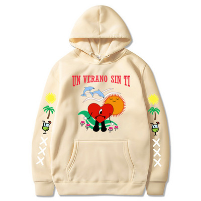 2022. aasta uus Bad Bunny meeste ja naiste trükitud kapuuts Mood Street Hip Hop Hoodie dressipluus Unisex Kvaliteetne kuummüük
