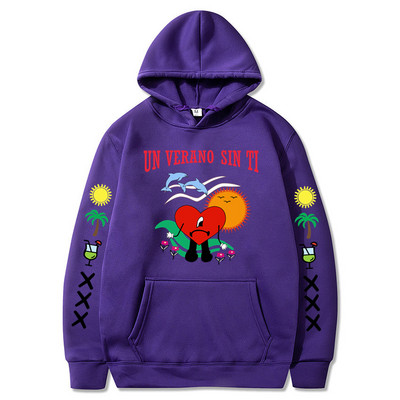 2022. aasta uus Bad Bunny meeste ja naiste trükitud kapuuts Mood Street Hip Hop Hoodie dressipluus Unisex Kvaliteetne kuummüük