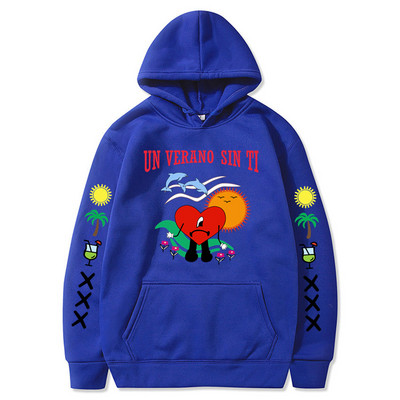 2022. aasta uus Bad Bunny meeste ja naiste trükitud kapuuts Mood Street Hip Hop Hoodie dressipluus Unisex Kvaliteetne kuummüük