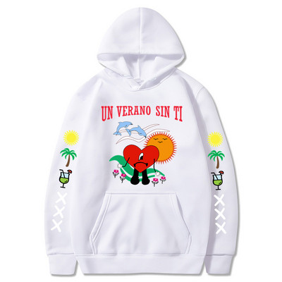 2022. aasta uus Bad Bunny meeste ja naiste trükitud kapuuts Mood Street Hip Hop Hoodie dressipluus Unisex Kvaliteetne kuummüük