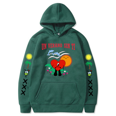 2022. aasta uus Bad Bunny meeste ja naiste trükitud kapuuts Mood Street Hip Hop Hoodie dressipluus Unisex Kvaliteetne kuummüük