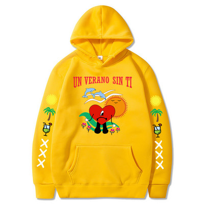 2022. aasta uus Bad Bunny meeste ja naiste trükitud kapuuts Mood Street Hip Hop Hoodie dressipluus Unisex Kvaliteetne kuummüük
