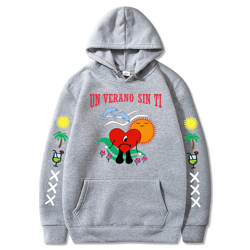 2022. aasta uus Bad Bunny meeste ja naiste trükitud kapuuts Mood Street Hip Hop Hoodie dressipluus Unisex Kvaliteetne kuummüük