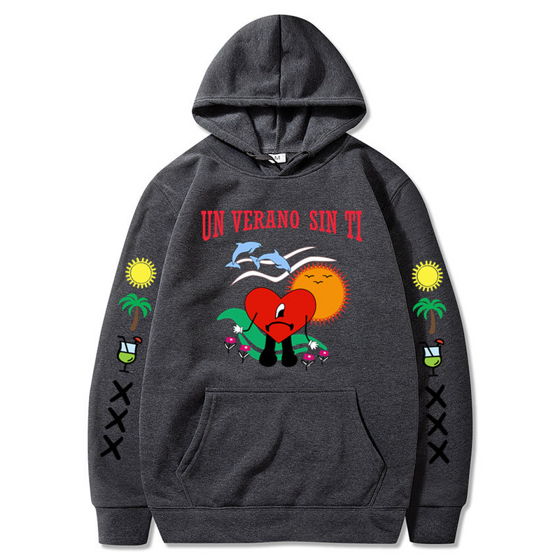 2022. aasta uus Bad Bunny meeste ja naiste trükitud kapuuts Mood Street Hip Hop Hoodie dressipluus Unisex Kvaliteetne kuummüük