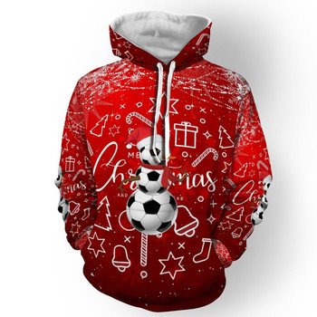 Καλά Χριστούγεννα Ανδρικά Φούτερ Χαριτωμένα Ρούχα Χιονάνθρωπος Σχέδιο Ποδόσφαιρο Γραφικά Φούτερ Γυναικείες Casual Φούτερ Παιδικά Χριστούγεννα