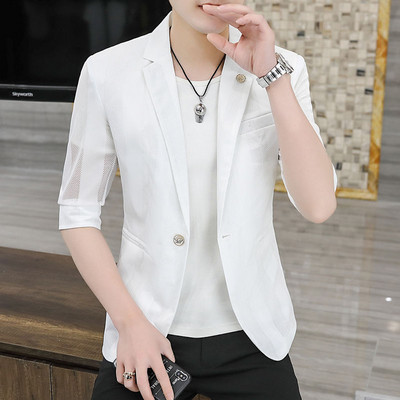 VERSMA korejski stil šuplji ružičasti muški sakoi s otisnutim kaputom Ženski plavi sako kratkih rukava za dječake Blazer Masculino Dropshipping