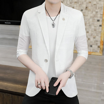 VERSMA korejski stil šuplji ružičasti muški sakoi s otisnutim kaputom Ženski plavi sako kratkih rukava za dječake Blazer Masculino Dropshipping