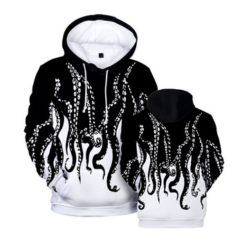 Octopus Tentacles εμπριμέ κουκούλες 2022 Φθινοπωρινό χειμερινό πουλόβερ Ανδρικά γυναικεία ρούχα Υπερμεγέθη casual μόδα Φούτερ χιπ χοπ
