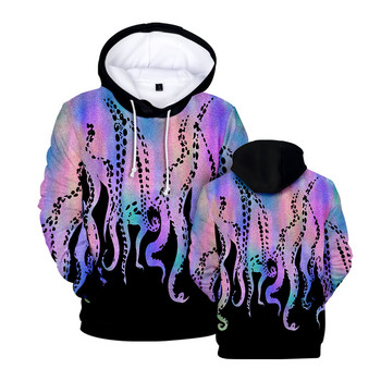 Качулки с принт с пипала на Октопод Есен Зима 2022 г. Пуловер Мъже Дамско облекло Извънгабаритни Ежедневни модни хип-хоп суичъри