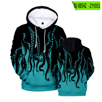 Octopus Tentacles εμπριμέ κουκούλες 2022 Φθινοπωρινό χειμερινό πουλόβερ Ανδρικά γυναικεία ρούχα Υπερμεγέθη casual μόδα Φούτερ χιπ χοπ