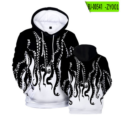 Octopus Tentacles εμπριμέ κουκούλες 2022 Φθινοπωρινό χειμερινό πουλόβερ Ανδρικά γυναικεία ρούχα Υπερμεγέθη casual μόδα Φούτερ χιπ χοπ