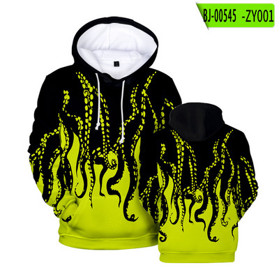 Octopus Tentacles εμπριμέ κουκούλες 2022 Φθινοπωρινό χειμερινό πουλόβερ Ανδρικά γυναικεία ρούχα Υπερμεγέθη casual μόδα Φούτερ χιπ χοπ