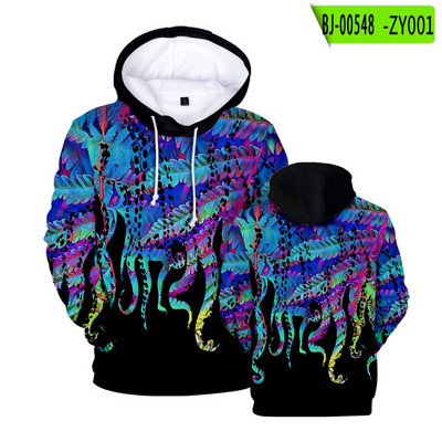 Octopus Tentacles εμπριμέ κουκούλες 2022 Φθινοπωρινό χειμερινό πουλόβερ Ανδρικά γυναικεία ρούχα Υπερμεγέθη casual μόδα Φούτερ χιπ χοπ