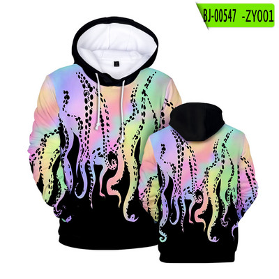 Octopus Tentacles εμπριμέ κουκούλες 2022 Φθινοπωρινό χειμερινό πουλόβερ Ανδρικά γυναικεία ρούχα Υπερμεγέθη casual μόδα Φούτερ χιπ χοπ