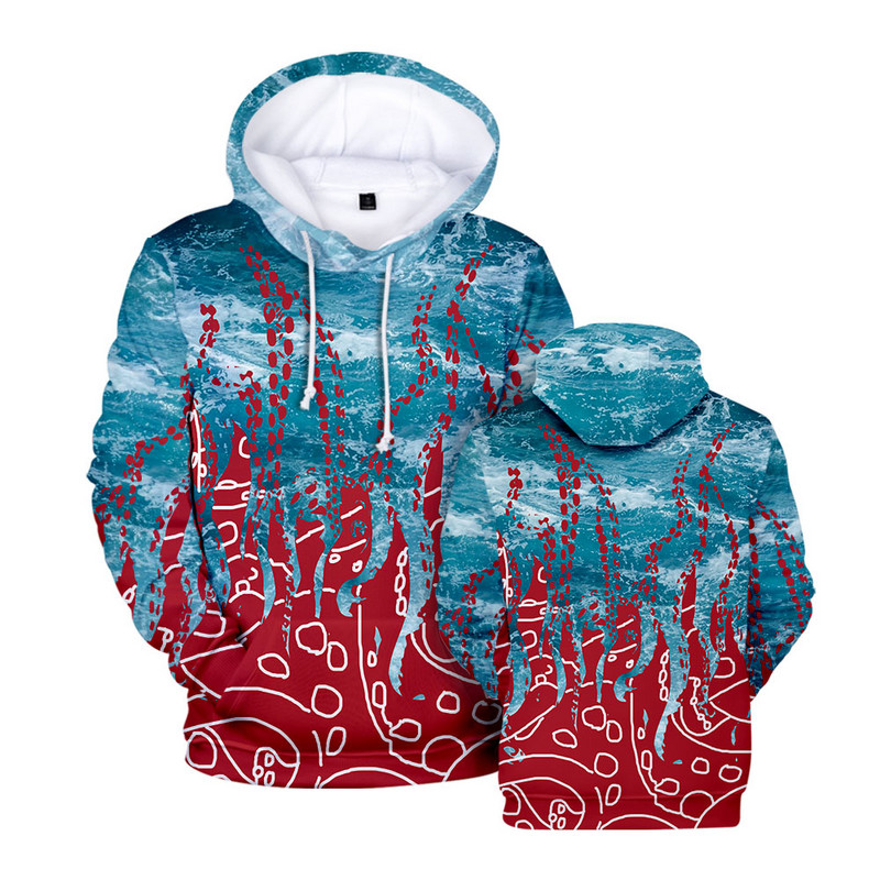 Octopus Tentacles εμπριμέ κουκούλες 2022 Φθινοπωρινό χειμερινό πουλόβερ Ανδρικά γυναικεία ρούχα Υπερμεγέθη casual μόδα Φούτερ χιπ χοπ