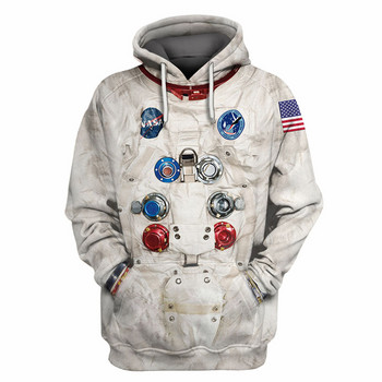 Скафандъри с 3D принт Армстронг Мъже/Жени Ежедневни скафандъри на астронавт Суичъри Streetwear Дрехи Извънгабаритни палта