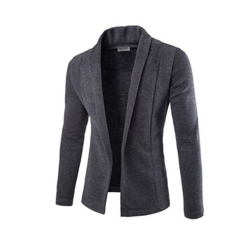 Ανδρικό μονόχρωμο ζακέτα με μακρυμάνικο μπουφάν πουλόβερ με λεπτή εφαρμογή, πλεκτό παλτό 2020 Hot Selling Μονόχρωμο All-Match