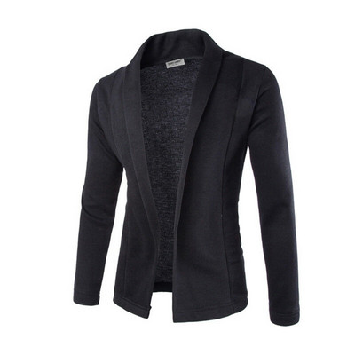 Ανδρικό μονόχρωμο ζακέτα με μακρυμάνικο μπουφάν πουλόβερ με λεπτή εφαρμογή, πλεκτό παλτό 2020 Hot Selling Μονόχρωμο All-Match