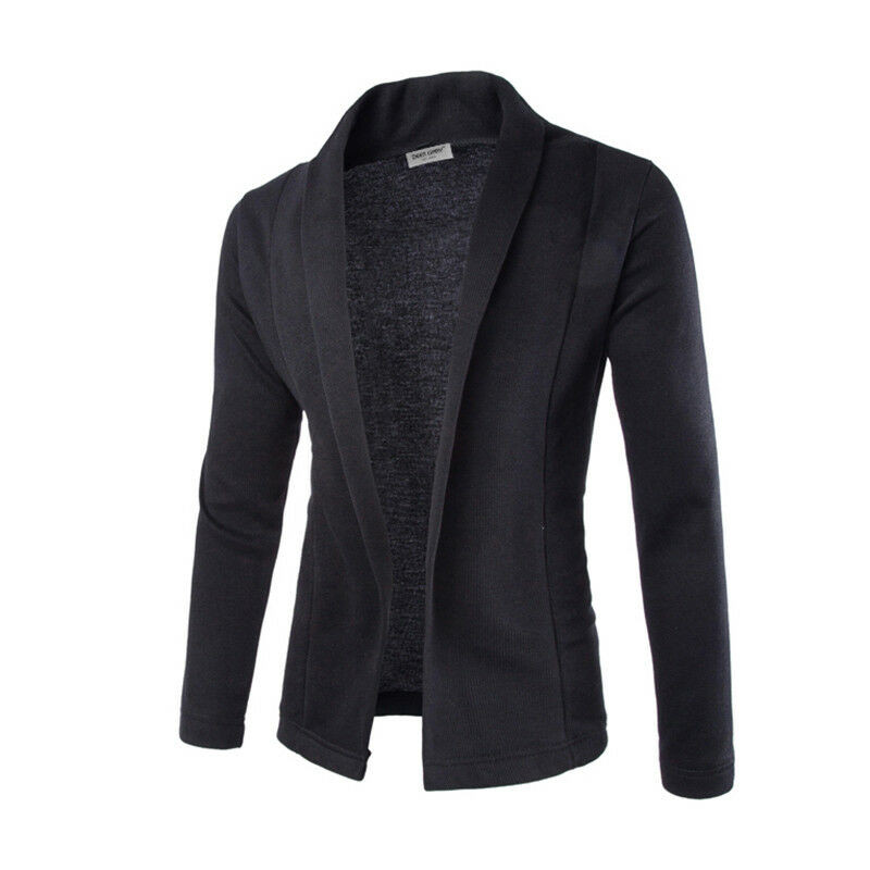 Ανδρικό μονόχρωμο ζακέτα με μακρυμάνικο μπουφάν πουλόβερ με λεπτή εφαρμογή, πλεκτό παλτό 2020 Hot Selling Μονόχρωμο All-Match