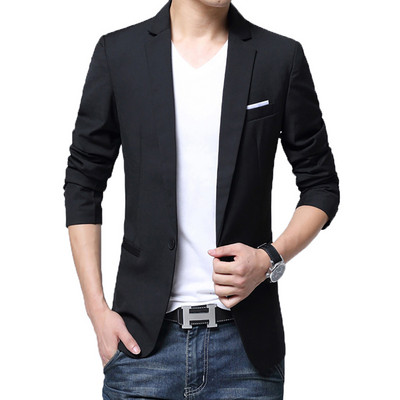 BROWON kevad-sügis vabaaja meeste bleiserid Slim Fit ühe nupuga bleiserid, kergesti hooldatavad pikkade varrukatega bleiserid, meeste ülikonnad, suur suurus 5XL