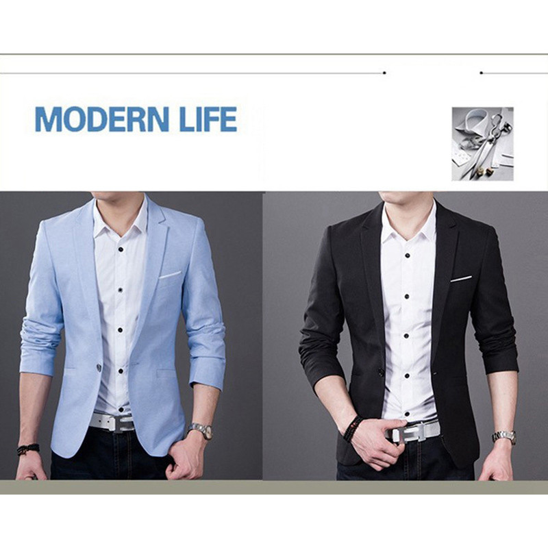 BROWON kevad-sügis vabaaja meeste bleiserid Slim Fit ühe nupuga bleiserid, kergesti hooldatavad pikkade varrukatega bleiserid, meeste ülikonnad, suur suurus 5XL