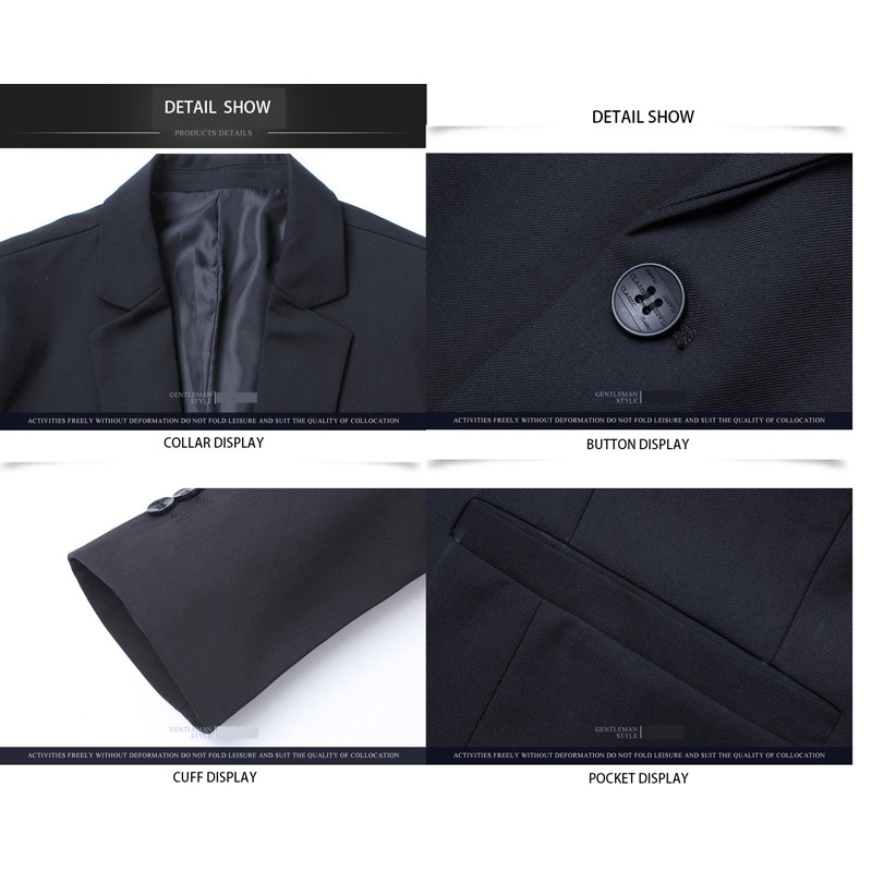 BROWON kevad-sügis vabaaja meeste bleiserid Slim Fit ühe nupuga bleiserid, kergesti hooldatavad pikkade varrukatega bleiserid, meeste ülikonnad, suur suurus 5XL