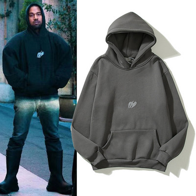 2023 de primăvară nou Kanye West Hanorace pentru bărbați și femei în același stil Fashion Street Hip-Hop Do Old Retro Gris Hanorac Hanorace