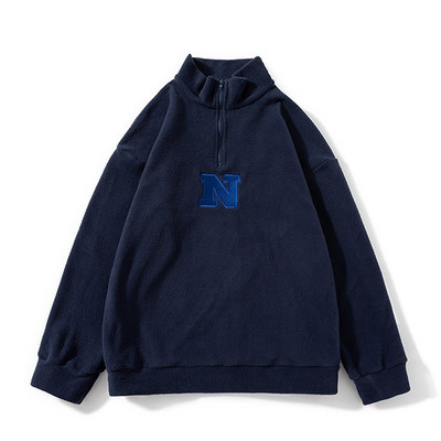 Proljeće 2023. Nova modna marka trenirke, muška majica s kapuljačom od polarnog flisa s vezom i vezom na slovom, široka ulična odjeća.