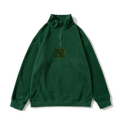 Proljeće 2023. Nova modna marka trenirke, muška majica s kapuljačom od polarnog flisa s vezom i vezom na slovom, široka ulična odjeća.