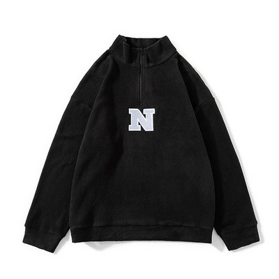 Proljeće 2023. Nova modna marka trenirke, muška majica s kapuljačom od polarnog flisa s vezom i vezom na slovom, široka ulična odjeća.