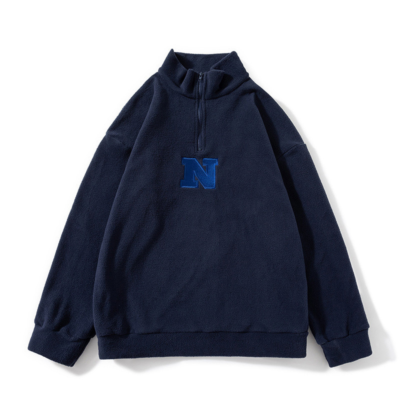 Proljeće 2023. Nova modna marka trenirke, muška majica s kapuljačom od polarnog flisa s vezom i vezom na slovom, široka ulična odjeća.