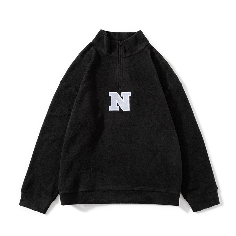 Proljeće 2023. Nova modna marka trenirke, muška majica s kapuljačom od polarnog flisa s vezom i vezom na slovom, široka ulična odjeća.
