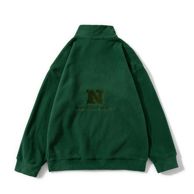 Proljeće 2023. Nova modna marka trenirke, muška majica s kapuljačom od polarnog flisa s vezom i vezom na slovom, široka ulična odjeća.