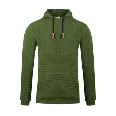 2023. aasta kevad, uus meeste pullover vabaaja žakaarst kampsun, meeste ruuduline tepitud puuvillasest riidest kapuutsiga pikkade varrukatega sportlik massiivne topp