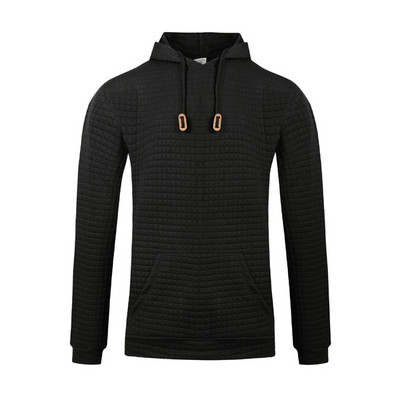 2023. aasta kevad, uus meeste pullover vabaaja žakaarst kampsun, meeste ruuduline tepitud puuvillasest riidest kapuutsiga pikkade varrukatega sportlik massiivne topp