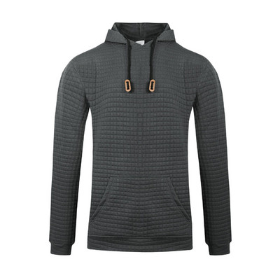 2023. aasta kevad, uus meeste pullover vabaaja žakaarst kampsun, meeste ruuduline tepitud puuvillasest riidest kapuutsiga pikkade varrukatega sportlik massiivne topp